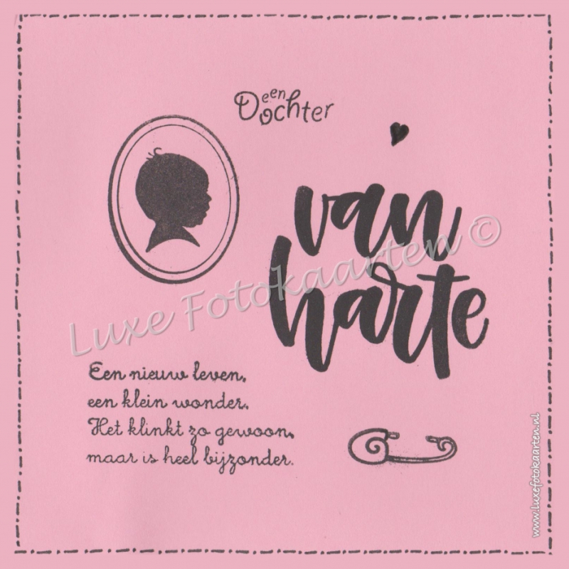 Geboorte dochter - handlettering van harte